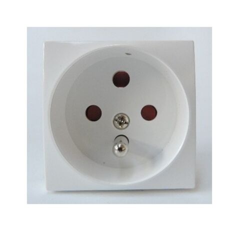 Prise 2P+T 16A à détrompage mécanique blanc polaire format 45X45mm 2M sans support ni plaque ALTIRA SCHNEIDER ALB44271