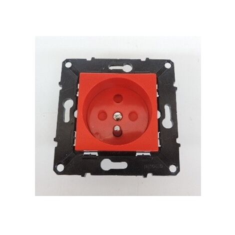 Prise 2P+T 16A à détrompage rouge bornes à vis ESPACE Evolution sans plaque ARNOULD 64035