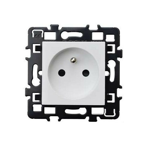 Prise 2P+T 16A - Avec enjoliveur / Plaque support - ESPRIT sans griffes