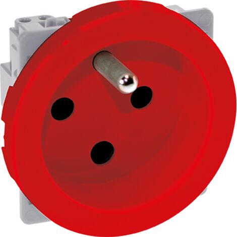 Prise 2P+T 16A détrompée rouge - COMETE