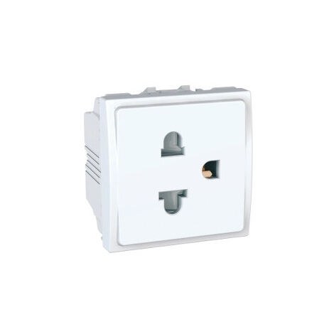 Prise 2P+T 16A norme US blanche à encastrer (sans support ni plaque) avec bornes auto UNICA