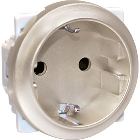 Prise 2P+T 16A Schuko - COMETE Couleur Titane
