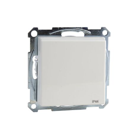 Prise 2P+T 16A SCHUKO (standard allemand) encastré clapet étanche blanc avec support sans-plaque IP44 borne auto MERTEN M-PLAN