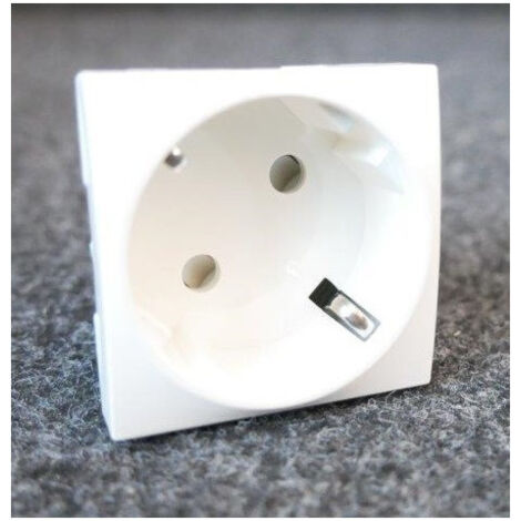 Prise 2P+T 16A standard Allemand (SCHUKO) 45° blanc 9003 mécanisme 45x45mm sans support ni plaque ALTIRA