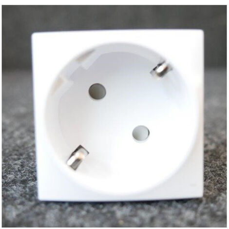 Prise 2P+T 16A standard Allemand SCHUKO blanc polaire mécanisme 45x45mm sans support ni plaque ALTIRA