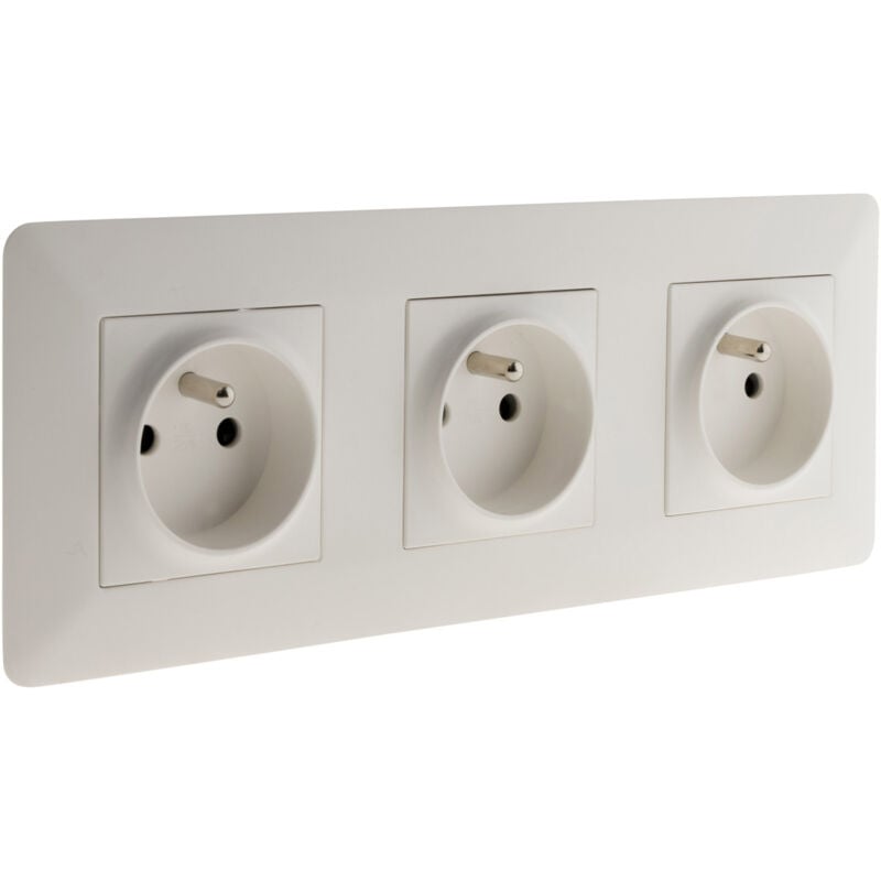 Lot de 10 prises 16A Blanc Triple - Artezo - Zenitech