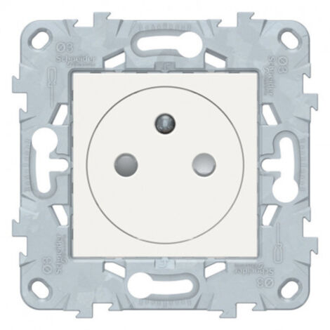 Prise 2P+T affleurante 16A connexion rapide - blanc - Unica - Schneider