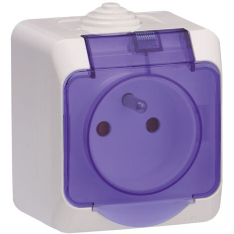 Prise 2P+T avec cache bleu - Cedar Plus - Schneider
