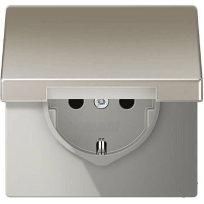 Simple Insert Prise 2P+T avec clapet acier inoxydable ES1520KL 1 pc(s) - Jung