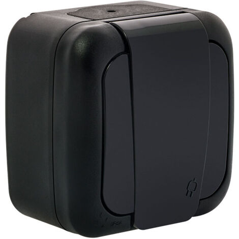 VI-KO Prise 2P+T étanche noire