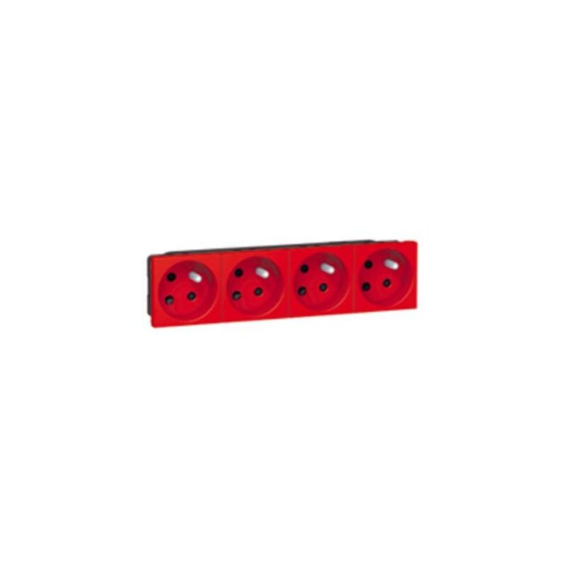Legrand - mosaic 4 prise 2P+T 45 rouge 077174