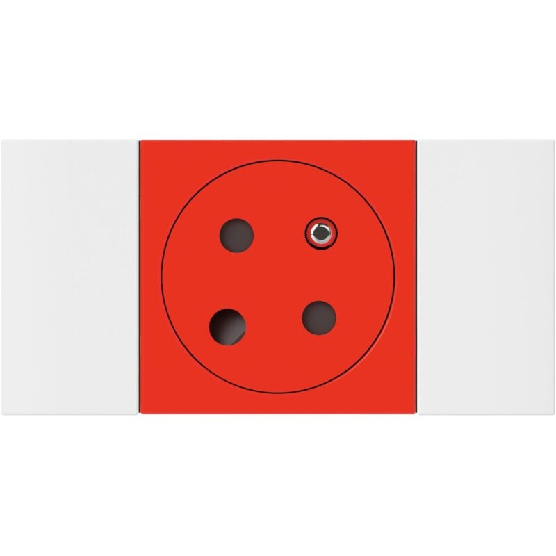 Prise pour goulotte clippage direct programme mosaic 2p+t detrompeur 2 modules rouge