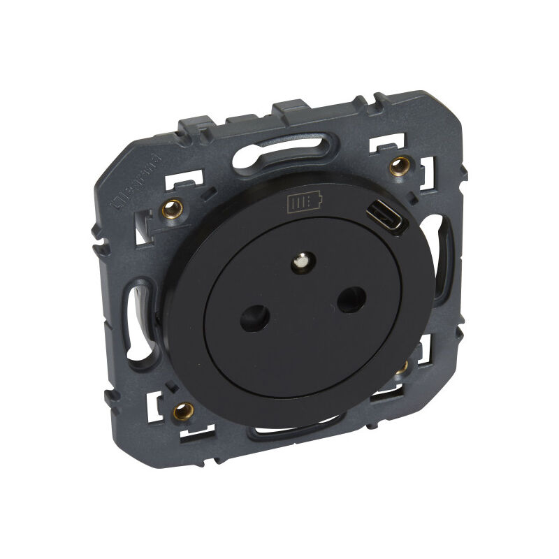 Legrand - prise 2P+T surface avec chargeur usb type-c dooxie finition noir mat LEG600541