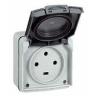 Prise 3P+T étanche 20A - Plexo complet - IP55 saillie - Gris - Legrand