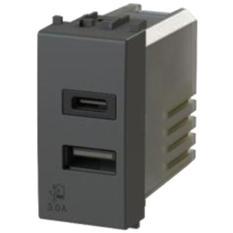 Prise 4Box 3.0A  USB pour série Vimar Arke gris 4B.V19.USB.30