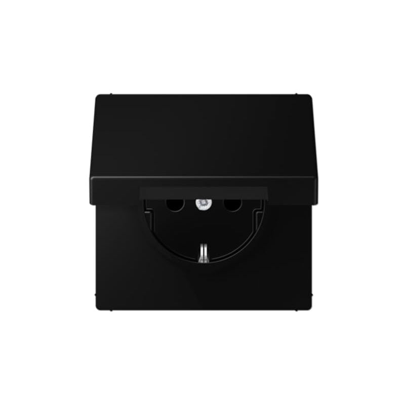 Prise à clapet rétro ls noir mat (référence : Jung LS1520BFKLSWM)