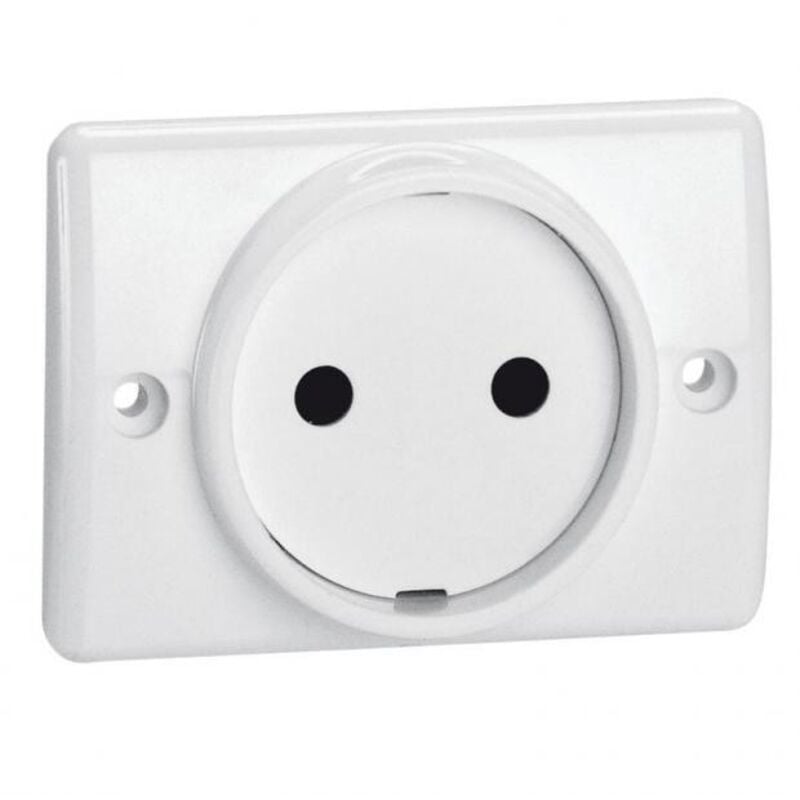Legrand - LEG50806 prise à encastrer pour plinthe 2P 16 a 250 v blanc