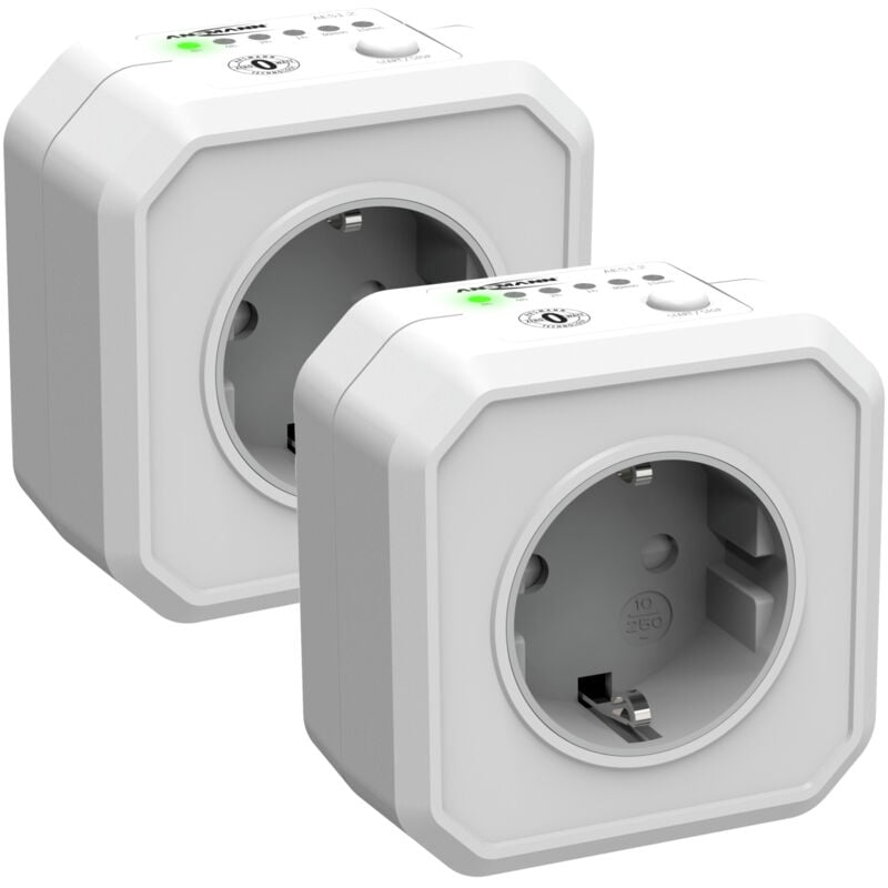 Ansmann - Prise à minuterie commutable à économie d'énergie avec compte à rebours Lot de 2 prises