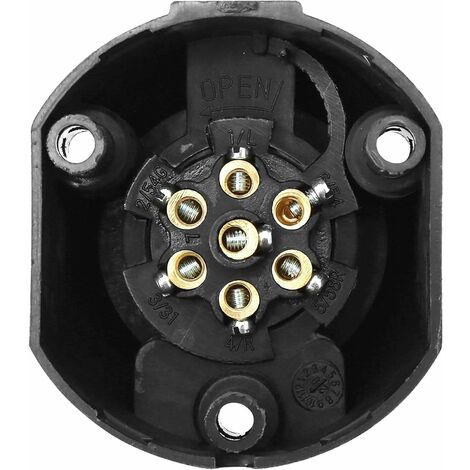 Prise adaptateur femelle pour remorque attelage socle en plastique 7 broches 12V Voiture Véhicule Caravane Connecteur Convertisseur Sécurité Signalisation Fiche