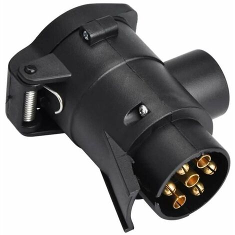 Prise adaptateur long pour remorque 7 mâles vers 13 femelles 12V en plastique noir Voiture Véhicule Caravane Camping Car Attelage Connecteur Convertisseur Sécurité Signalisation