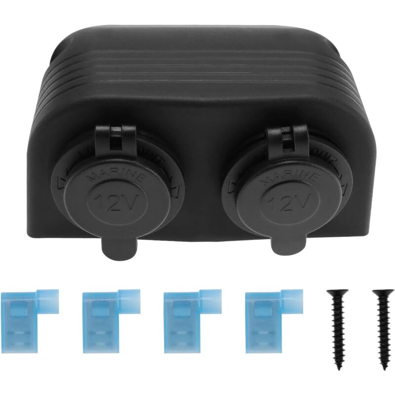 Prise Allume-Cigare 12 V-24 V - Double Port - Adaptateur de Prise Allume-Cigare de Rechange pour Voiture, Moto, Bateau