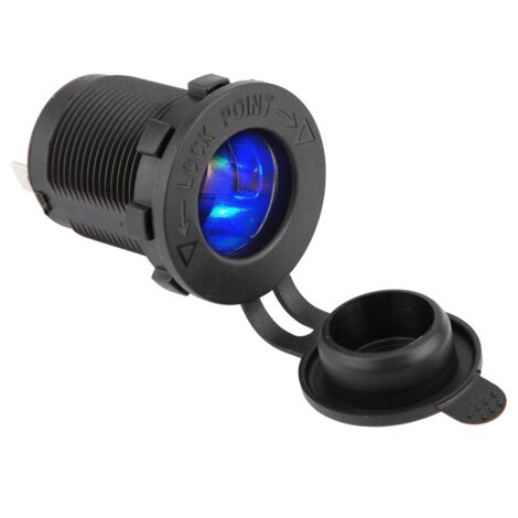 Prise allume-cigare 12V avec LED bleue pour voiture, moto, bateau