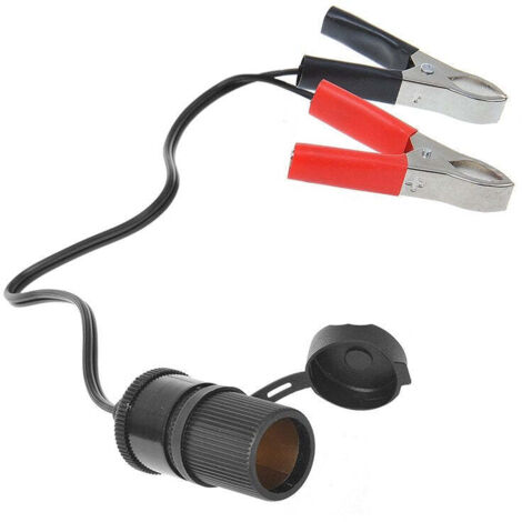 Prise allume cigare avec clips de bornes de batterie 12v24v 16a