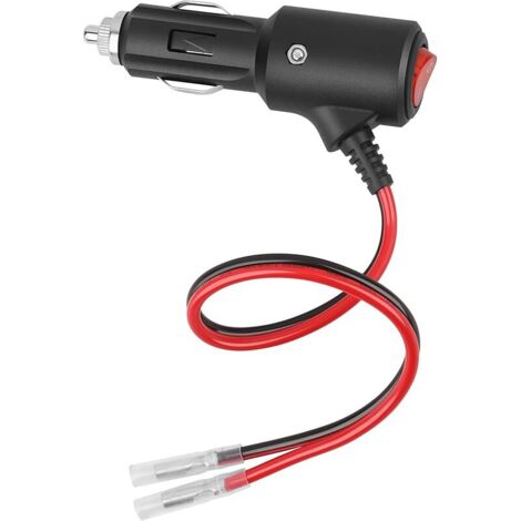 Prise allume-cigare avec interrupteur, rallonge 12-24 V, prise universelle avec câble 14 AWG, 30 cm, 20 A pour connexion d'alimentation CC dans les voitures, bateaux, etc.
