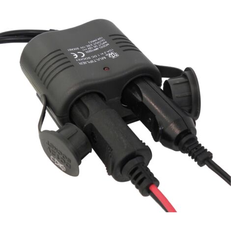 PRISE ALLUME CIGARE DOUBLE NOIR 10A 12V