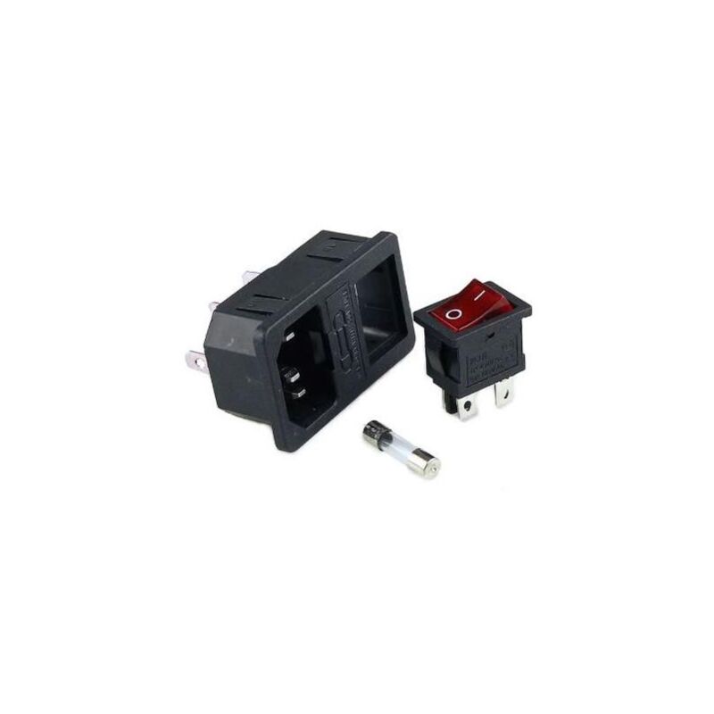 Prise avec Interrupteur 15A IEC320 C14 Noir