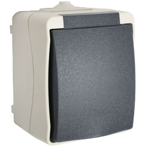 Prise Avec Terre Et Sécurité Enfant Semi-étanche Grise Ip54 Prise Avec Terre Et Sécurité Enfant Semi-étanche Grise Ip54 - Prolig