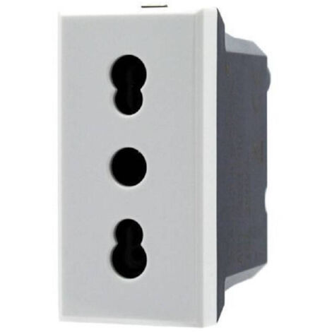 Prise Blanche 2p+t 10/16a Compatible Avec Bticino Axolute
