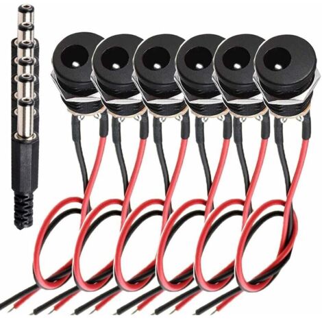 Prise Câblée 5,5 x 2,1 mm avec Bornes à Souder pour Audio Vidéo Téléphone Caméras