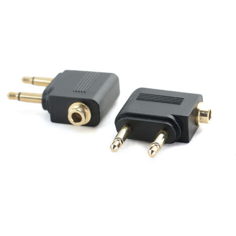 Prise casque aviation, interface audio casque mono vers stéréo CC 3,5 mm, adaptateur 1U plaqué or pour casque aviation.