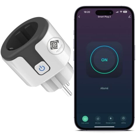 Prise connectée 20A WiFi – Compatible Alexa et Google Home – Programmable avec mesure de consommation d'énergie – Commande vocale à distance