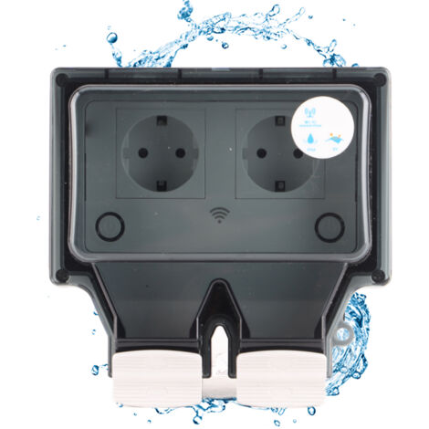 Prise connectée intelligente WiFi 86 outdoor IP66 waterproof - Modèle 16A - PC/ABS