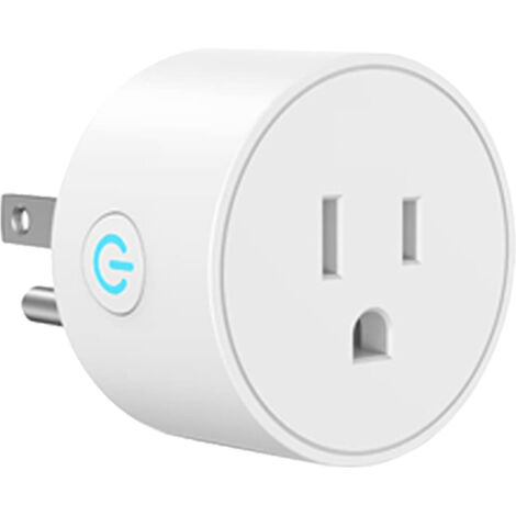 Prise Connectée WiFi 10A 100V‑240V Contrôle Vocal à Distance pour Maison Hôtel Blanc