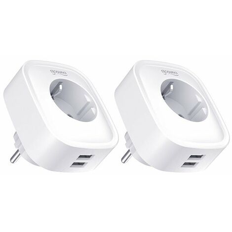 Prise Connectée Wifi 16A (Lot de 2) - Avec 2 Ports USB 2.1A - SILUMEN