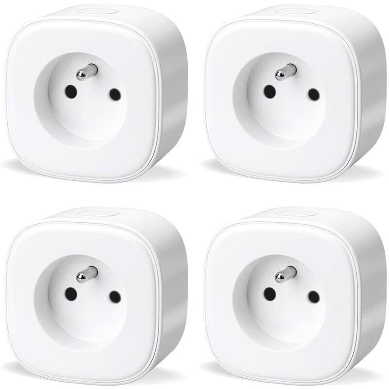 Treetalk - Prise Connectée WiFi (Type e), Prise Intelligente Compatible avec Alexa, Google Home et SmartThings, Lot de 4 Prise Française Programmable