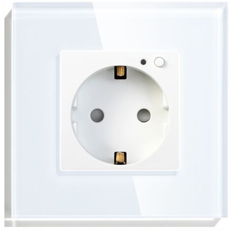 Prise connectée ZigBee TUYA + cadre en verre RTX blanc
