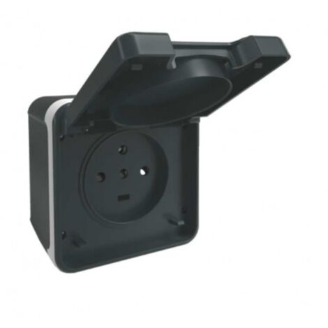 Prise courant PC 20A gris saillie IP55 - OXXO 3P+N+T