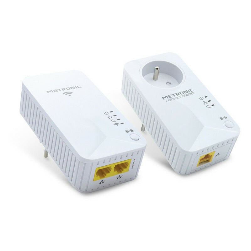 Prise cpl Duo Wi-Fi 600 Mb/s avec prise gigogne - blanc