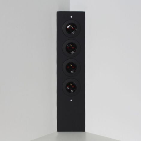 CUISISSIMO Prise cuisine ESQUINA - Multiprise 4 prises Soft Touch noir