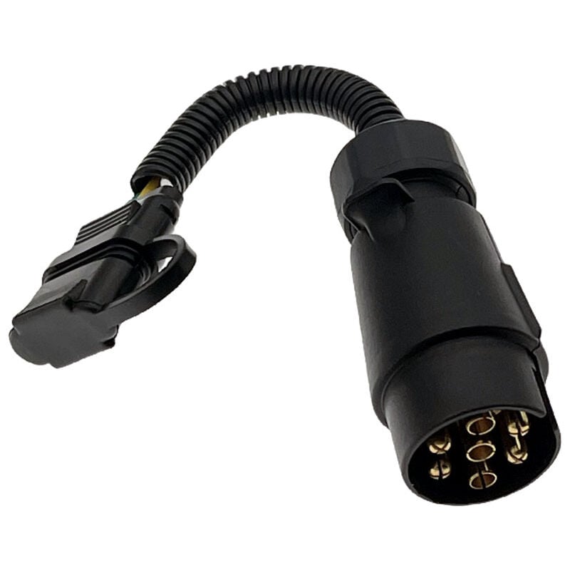 Prise D'adaptateur de Fil de Remorque, 7 Broches EU Rondes à 4 pour le Câblage des Lumières de Camping-car Connec US Connecteur Plat en Laiton ABS