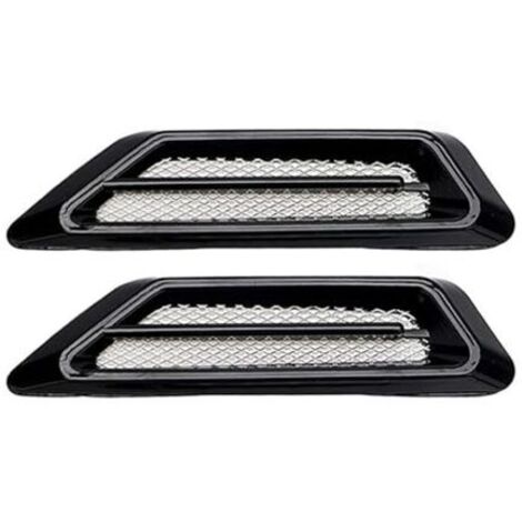 Prise D'air Décorative Couverture, 2 Pièces Grille de Ventilation Latérale Sortie Latérales Débit D'air Fender Couverture D'admission Grille Décoratif Garniture,Noir