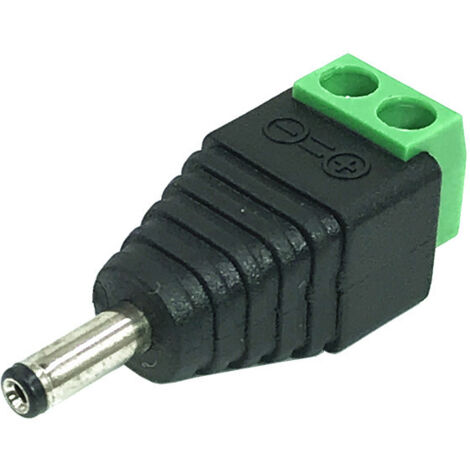 Prise d'alimentation CC de surveillance, douille verte, 3,5 x 1,35 mm, connecteur mâle basse tension CC 12 V, aucune soudure requise.