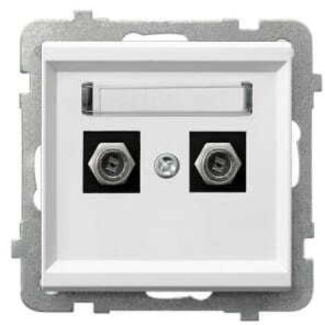 Prise d'antenne p/t blanche Sonata type F double sans cadre