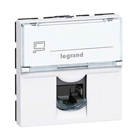 Prise de 2 modules RJ45 Catégorie 6 UTP blanc Mosaic