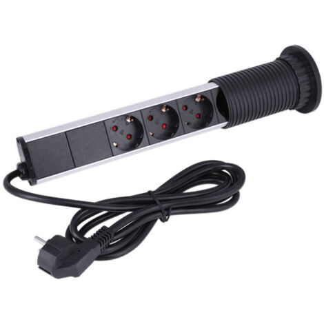Prise de bureau rétractable USB, sortie électrique encastrable pour plan de travail, 250V EU