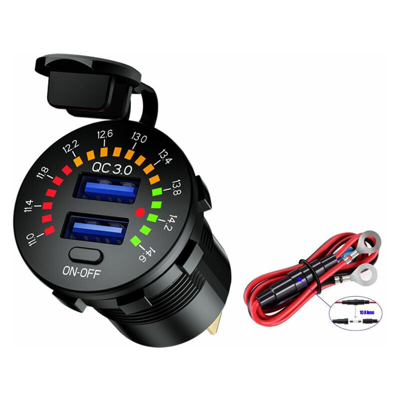 Serbia - Prise De Chargeur De Voiture usb Quick Charge 3.0 12V / 24V 36W, Double Prise De Chargeur Rapide usb QC3.0 Double, Convient Aux Navires,